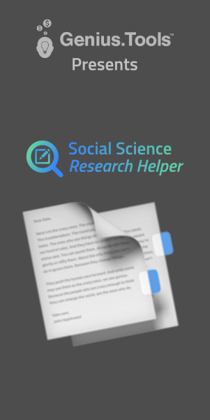 Genius.Tools presents Social Science Research Helper 